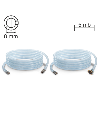 5-metre-long hoses for the paint spray gun (8mm diameter)