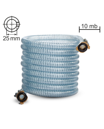 10-METRE-LONG TECHNICAL HOSE WITH CLAW COUPLING  (diameter 25 mm)