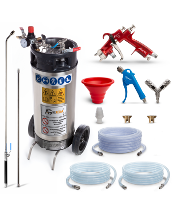 Unit for spraying foam, sprays and paints
