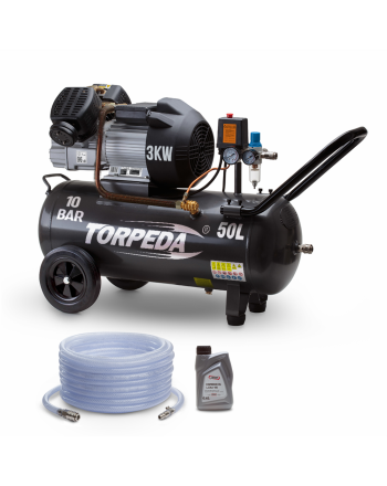 Compressor 3 KW 50L + 20 metres air hose and oil