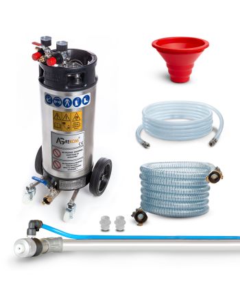 Professional set for spraying gypsum plaster finish with lance
