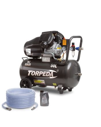2 piston compressor 2.2 kW 50L + 20 m air hose and oil