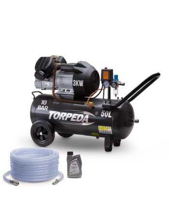 Compressor 3 kW 50 L + 20 metres air hose and oil
