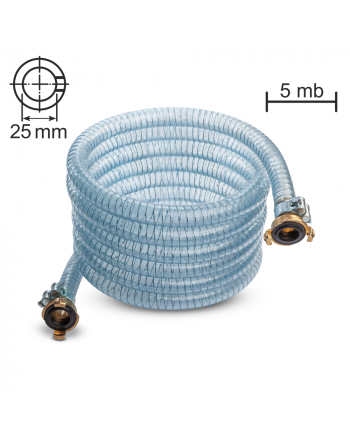 5 metre hose with claw coupling (diameter 25 mm)