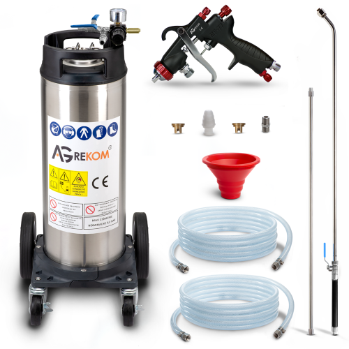 Paint sprayer unit for spraying paint. Set with lance and paint gun.