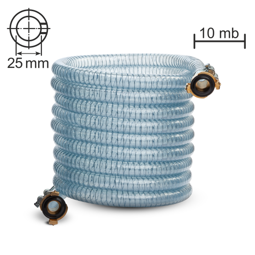 10-METRE-LONG TECHNICAL HOSE WITH CLAW COUPLING  (diameter 25 mm)